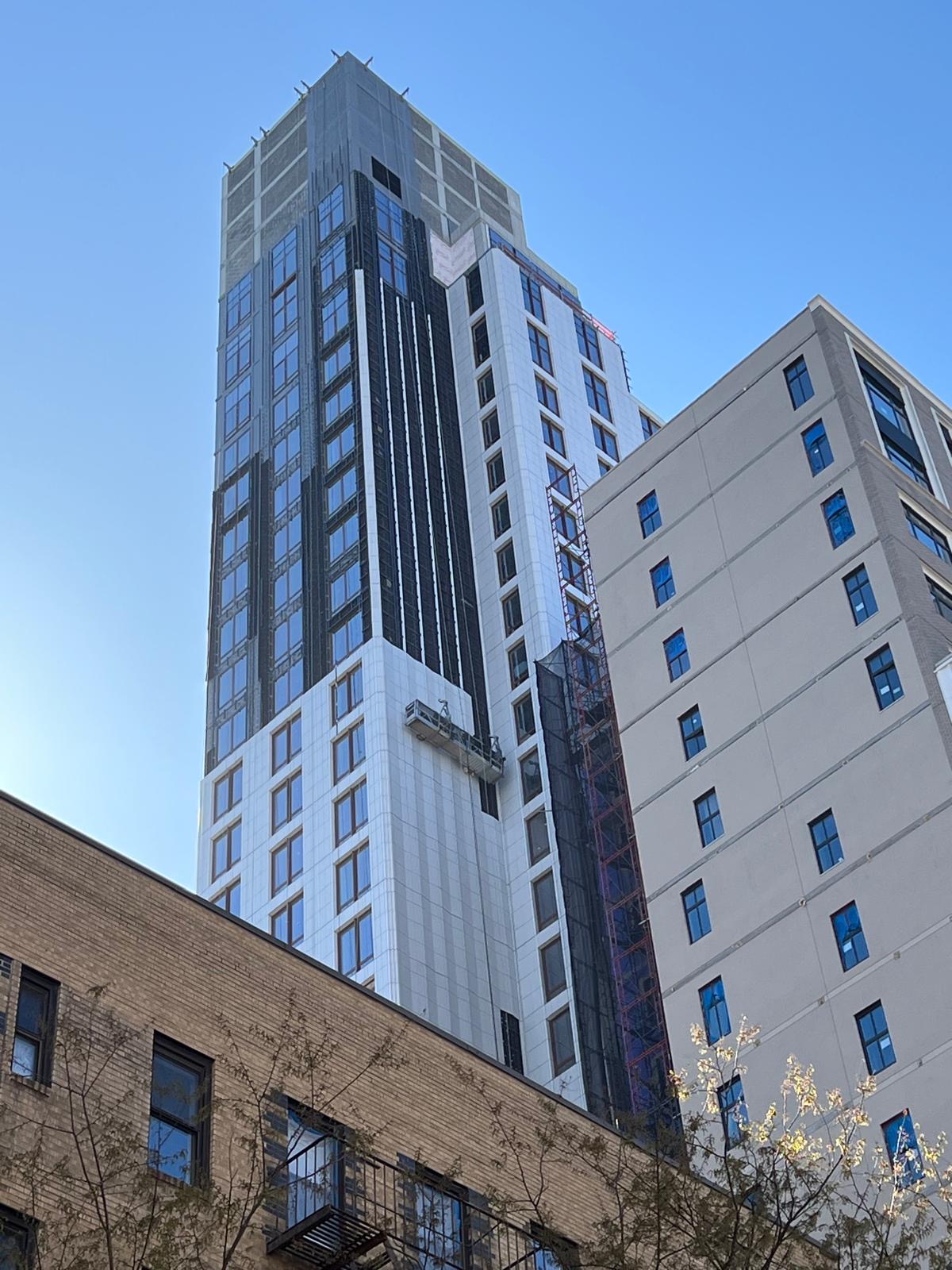 1299 3rd Avenue tower during exterior envelope construction